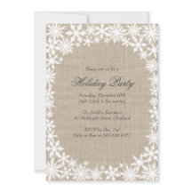 Winter Lace over de uitnodiging van de Burlap Holi