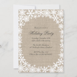Winter Lace over de uitnodiging van de Burlap Holi