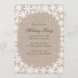 Winter Lace over de uitnodiging van de Burlap Holi
