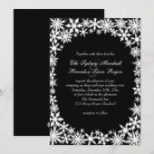 Winter Lace over de uitnodiging voor een zwarte br (Voorkant / Achterkant)