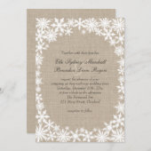Winter Lace over de uitnodiging voor het bruiloft (Voorkant / Achterkant)