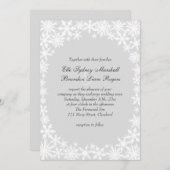 Winter Lace over de uitnodiging voor het grijze hu (Voorkant / Achterkant)
