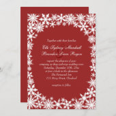 Winter Lace Wedding Invitation Kaart (Voorkant / Achterkant)