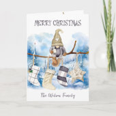 Winter Lady Gnome op tak Vrolijk Kerstfeest Feestdagen Kaart (Voorkant)