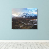 Winter Lairig Gartain Glencoe Lochaber Canvas Afdruk (Insitu (Houten vloer))