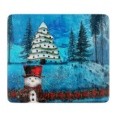 Winter Lake Christmas Folk Art Snijplank (Voorkant)