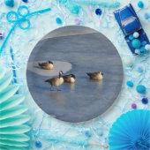 Winter Lake Ganzen en Goose Ice Napping Papieren Bordje (Feest)