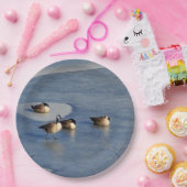 Winter Lake Ganzen en Goose Ice Napping Papieren Bordje (Feest)