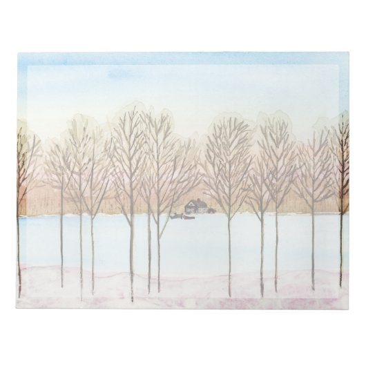 Winter Lake Getaway Notitieblok (Voorkant)