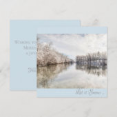 Winter Lake laat het sneeuwen Photo Square Feestdagenkaart (Voorkant / Achterkant)