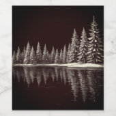 Winter Lake Sierkussen Wijn Etiket (Enkel label)