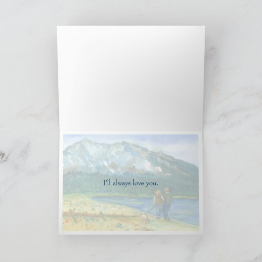 Winter Lake Waterverf Romantisch Ik hou van je Kaart (Binnen)