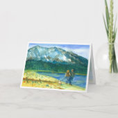 Winter Lake Waterverf Romantisch Ik hou van je Kaart (Voorkant)