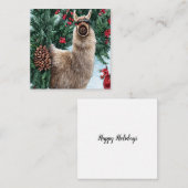 Winter Lama Notitiekaartje (Voorkant / Achterkant)