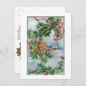  Winter Landelijk Dorp en Kerst Holly Briefkaart (Voorkant / Achterkant)