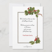  Winter Landelijk Dorp en Kerst Holly Feestdagenkaart (Achterkant)