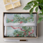  Winter Landelijk Dorp en Kerst Holly Tissuepapier (Geschenk)