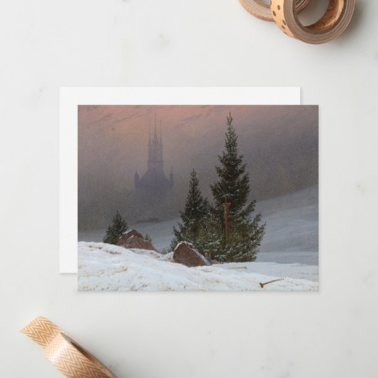 Winter Landscape, 1811, van Caspar David Friedrich Notitiekaartje (Voorkant / Achterkant in situ)