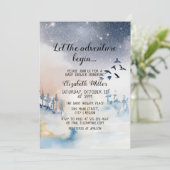 Winter Landscape Adventure begint Baby shower Kaart (Staand voorkant)