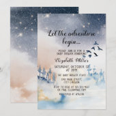 Winter Landscape Adventure begint Baby shower Kaart (Voorkant / Achterkant)