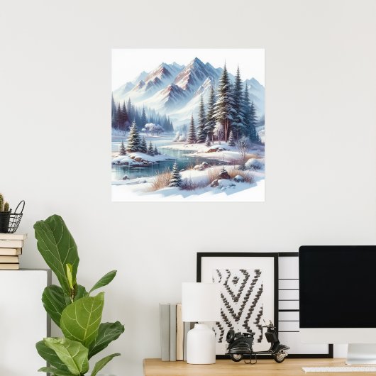 Winter Landscape Art Poster (Thuiskantoor)