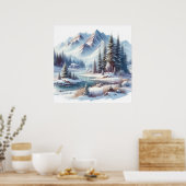 Winter Landscape Art Poster (Keuken)