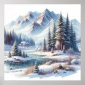 Winter Landscape Art Poster (Voorkant)