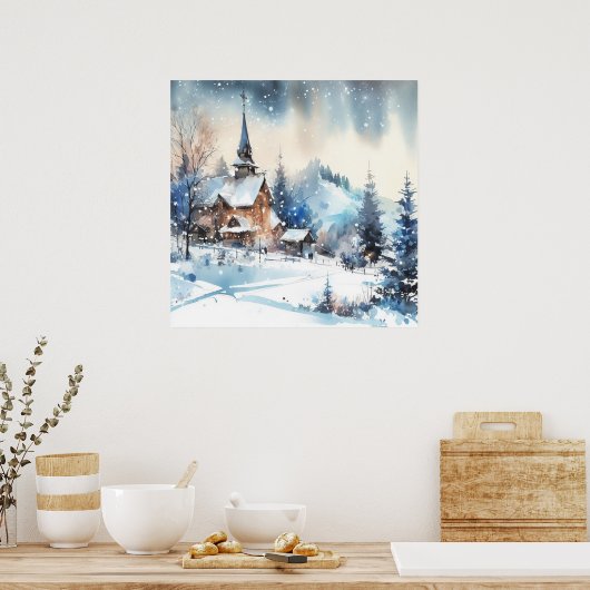 Winter Landscape Art Poster (Keuken)
