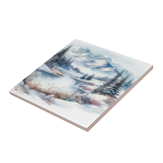 Winter Landscape Art Tegel Tegeltje (Zijkant)