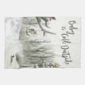 Winter Landscape Baby zijn koude buiten Theedoek (Horizontaal)