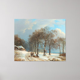 Winter Landscape, Barend Cornelis Koekkoek, 1835 Canvas Afdruk