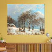 Winter Landscape, Barend Cornelis Koekkoek, 1835 Canvas Afdruk (Insitu (Woonkamer))