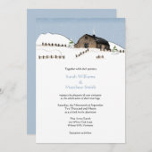 Winter Landscape Barn Wedding Invitations Kaart (Voorkant / Achterkant)