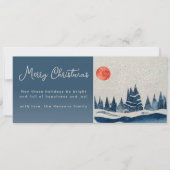 Winter Landscape en Moon Merry Kerstmis Feestdagenkaart (Voorkant)