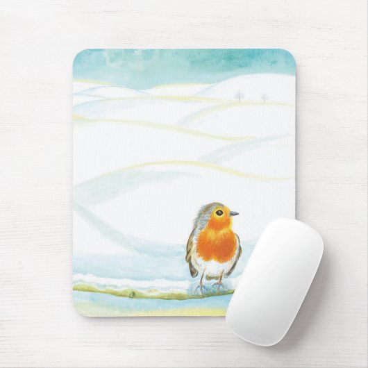 Winter Landscape en Red Robin Muismat (Met muis)