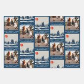 Winter Landscape Forest Moon Blue foto Inpakpapier Vel (Voorkant)