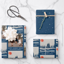 Winter Landscape Forest Moon Blue foto