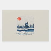 Winter Landscape Forest Moon Kerstfeestdag Inpakpapier Vel (Voorkant)