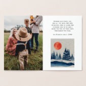 Winter Landscape Forest Moon Navy Blue Foto Folie Kaarten (Binnen)