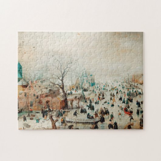 Winter Landscape Ice Skaters 1608 Hendrick Avercam Legpuzzel (Horizontaal)