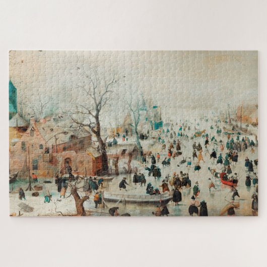 Winter Landscape Ice Skaters 1608 Hendrick Avercam Legpuzzel (Horizontaal)