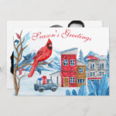 Winter Landscape Illustratie kerstfotokaart (Voorkant / Achterkant)