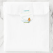 Winter Landscape Illustratie met Robin Ronde Sticker (Tas)