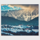 Winter landscape in Carpathian Mountain. Bran, Rom Cadeaupapier (Vlak)