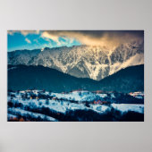 Winter landscape in Carpathian Mountain. Bran, Rom Poster (Voorkant)