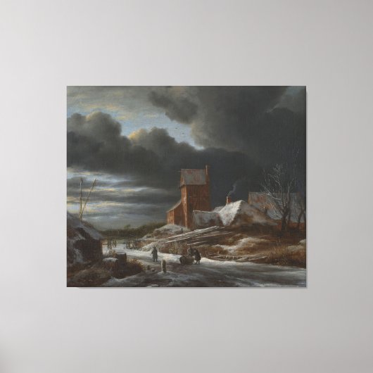 Winter Landscape, Jacob Isaacksz. van Ruisdael, c. Canvas Afdruk (Voorkant)