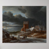Winter Landscape, Jacob Isaacksz. van Ruisdael, c. Poster (Voorkant)