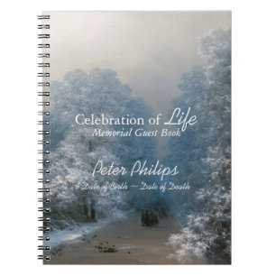 Winter Landscape Memorial Guest Book Notitieboek