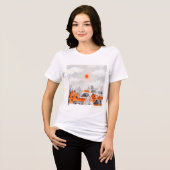 Winter landscape of town houses Tri-Blend shirt (Voorkant volledig)