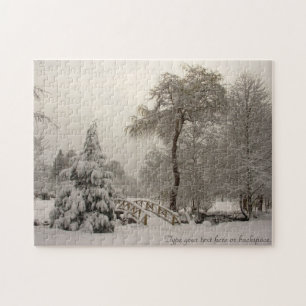 Winter Landscape Puzzle Personalized Winter Bridge Legpuzzel